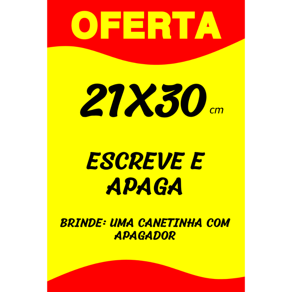 Kit 5 Cartaz Reutilizável de Oferta Promoção A4