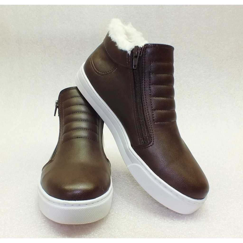 Botinha De Pelo e Lã Unissex De Inverno Quentinha