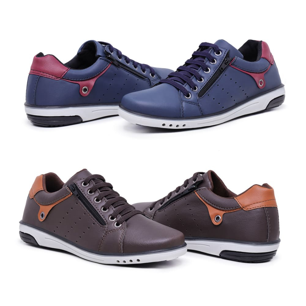 Kit 2 Pares Sapatênis Masculino Fechamento Elasti