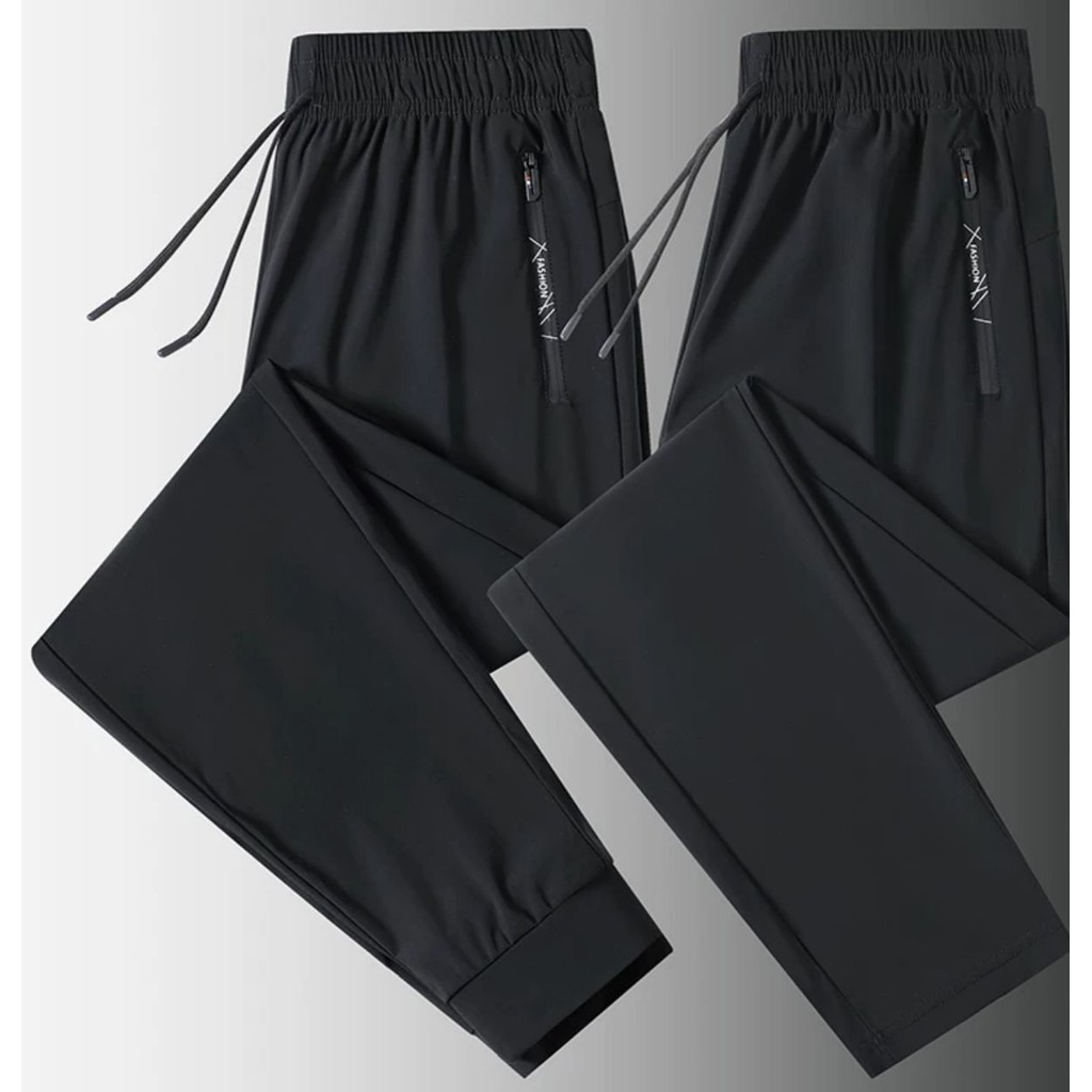 KIT 2 Calça Jogger Preta Masculina Dry Fit Com Fi