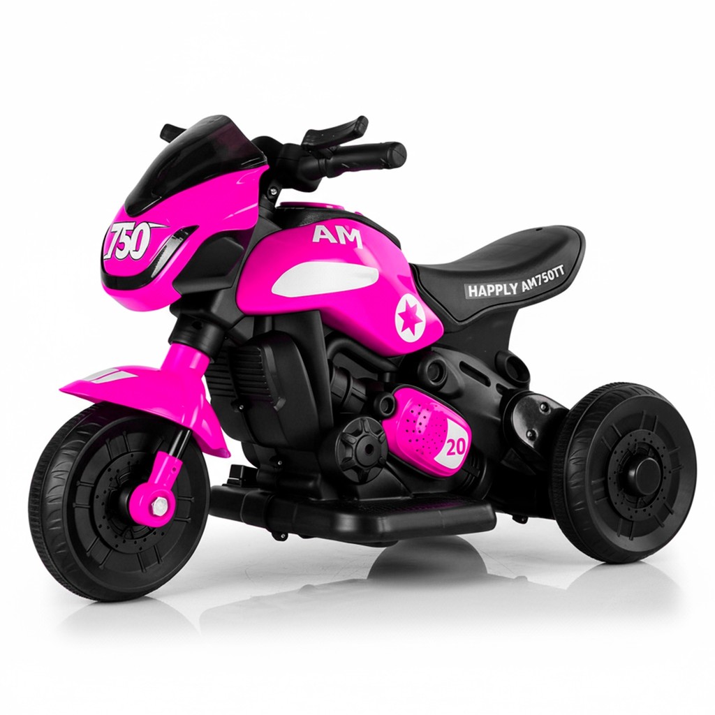 Mini Moto Elétrica Infantil 6v Race Rosa Com Luz