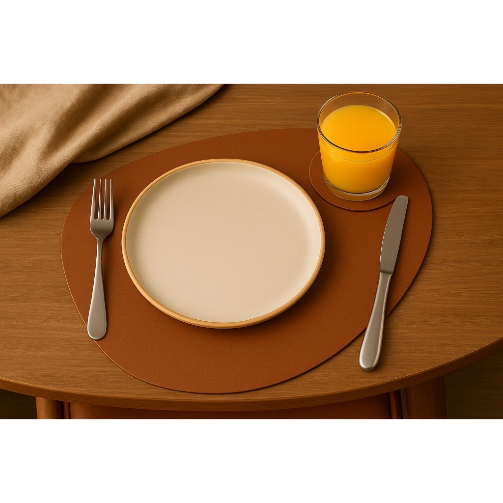 Kit Jogo Americano de mesa de jantar couro 30x40cm