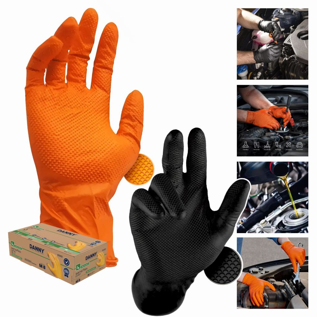 Kit 50 Luva Nitrílica Sensiflex Grip Proteção Q