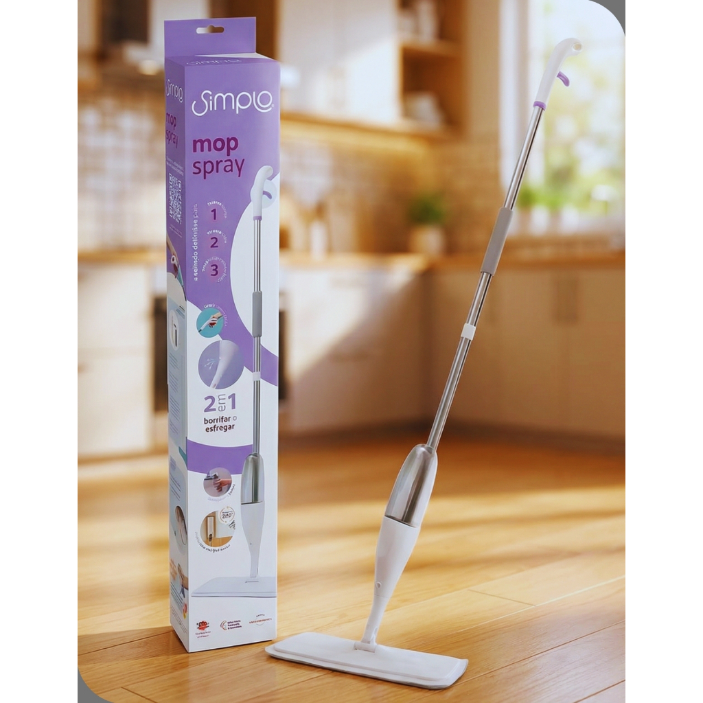 Mop Rodo Espray Com Gatilho Dispenser Produto Pano