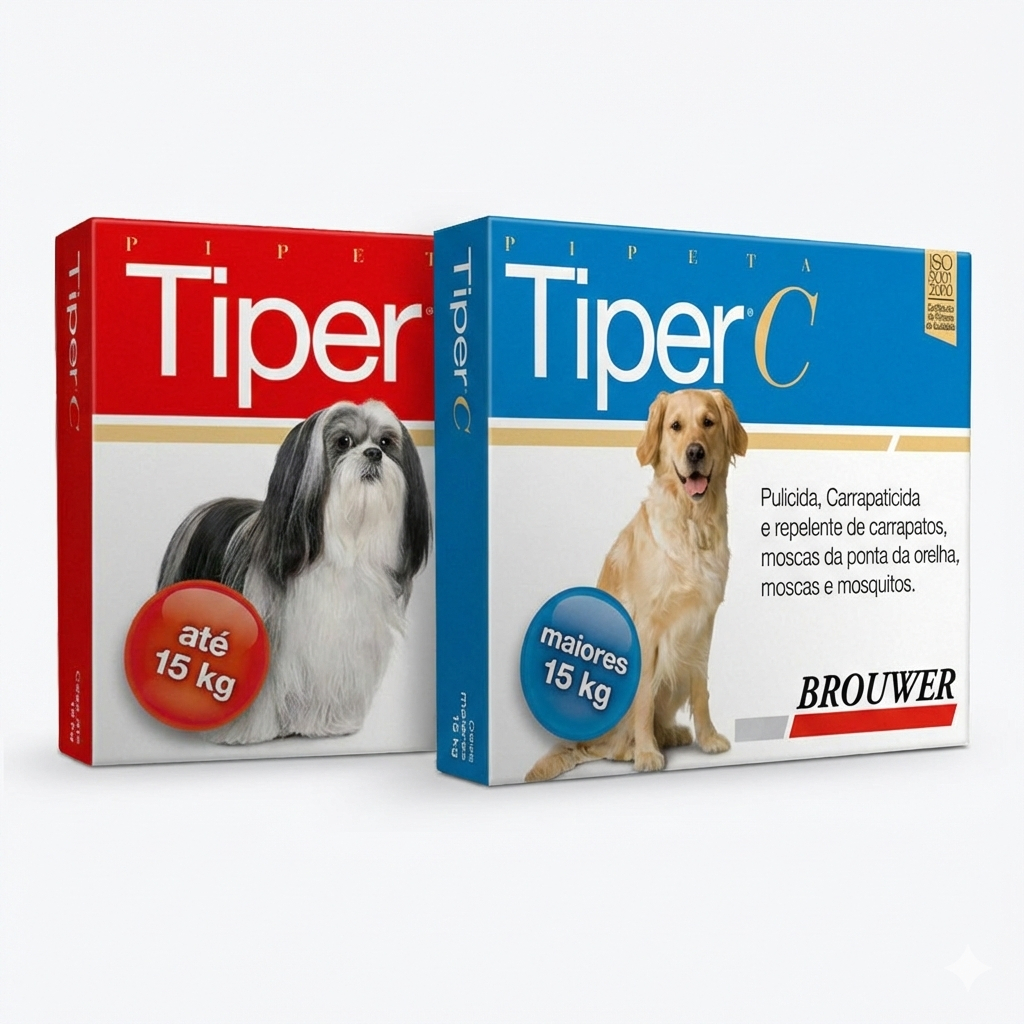 Tiper C Antipulgas e Carrapatos Cães Até 15kg / 