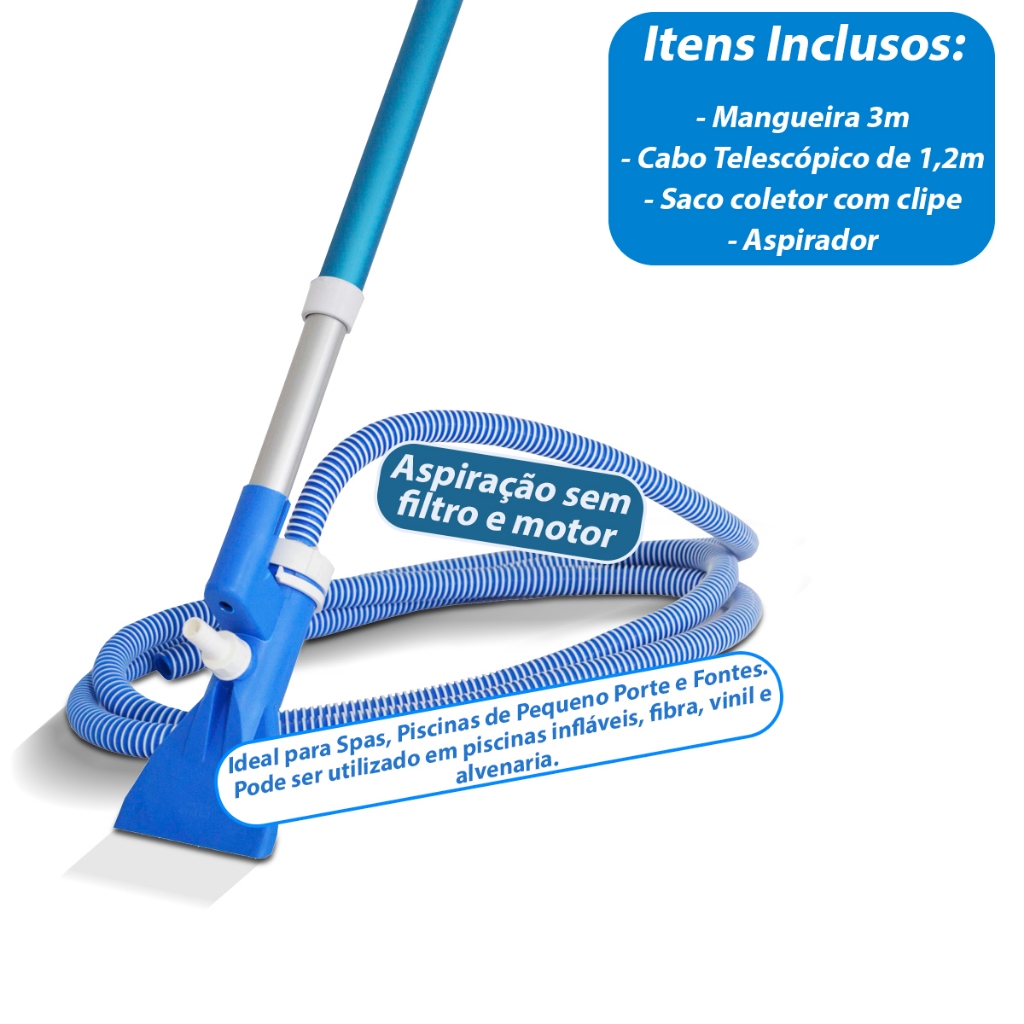 Aspirador De Piscina Spa Com Cabo e Mangueira Aspi