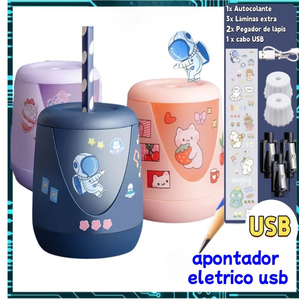 MEDOOSI Apontador De Lápis Elétrico USB Recarreg