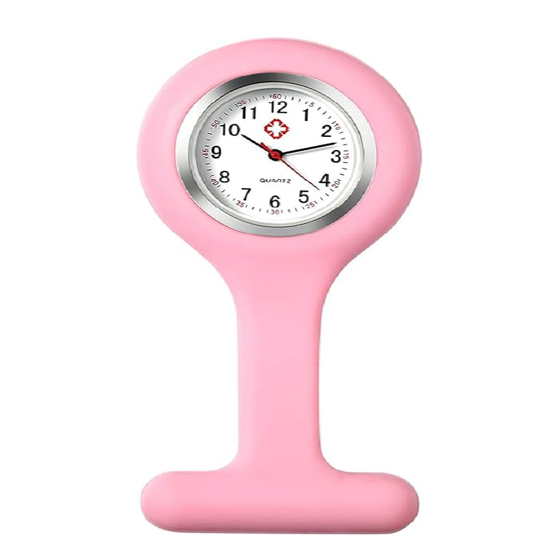 Relogio De Enfermagem Lapela Rosa Supermedy
