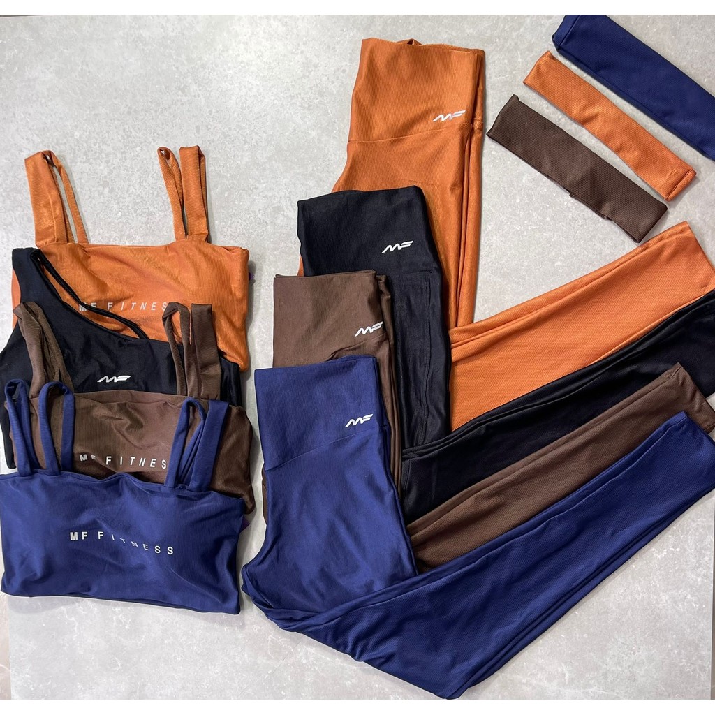 Conjunto Calca MF Canelado+Top Com Bolo