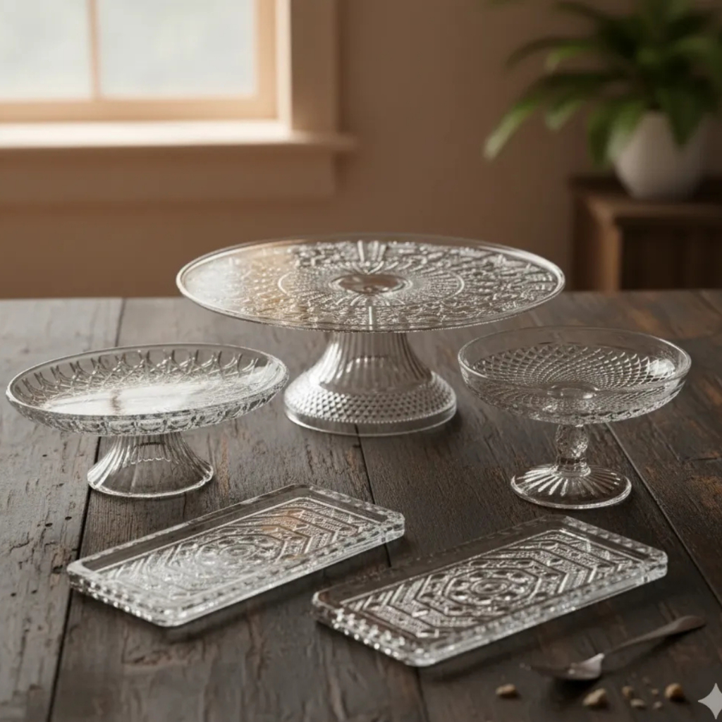 Kit 1 Boleira 30cm + 1 Doceira 19cm + 1 23cm + 2 B