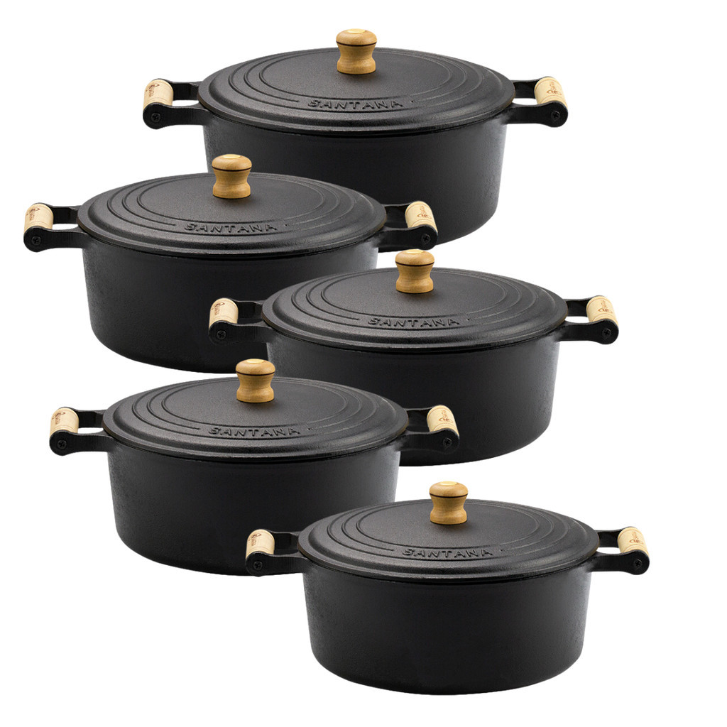 Jogo de panelas caçarolas de ferro fundido mineir