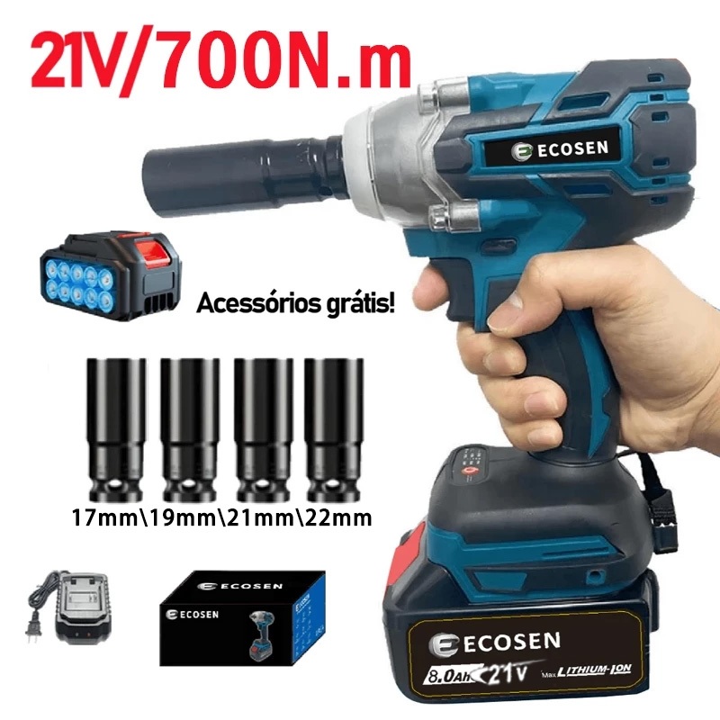 Chave elétrica sem fio com 2 baterias 6 Acessorio