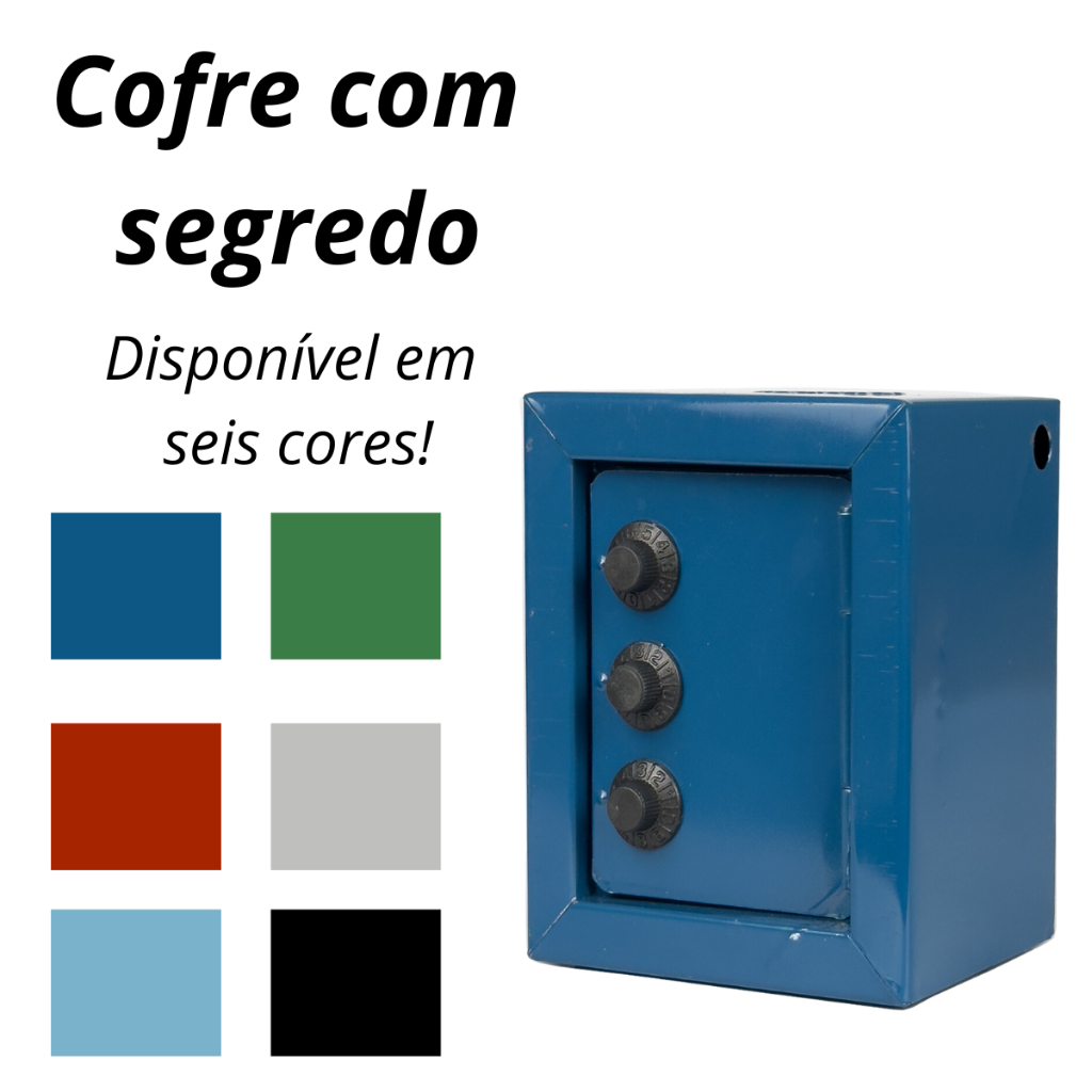 Mini Cofre Com Segredo Senha Para Moedas Notas Cof