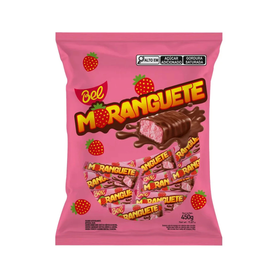 Bombom Moranguete Bel 450g – pacote Contém 