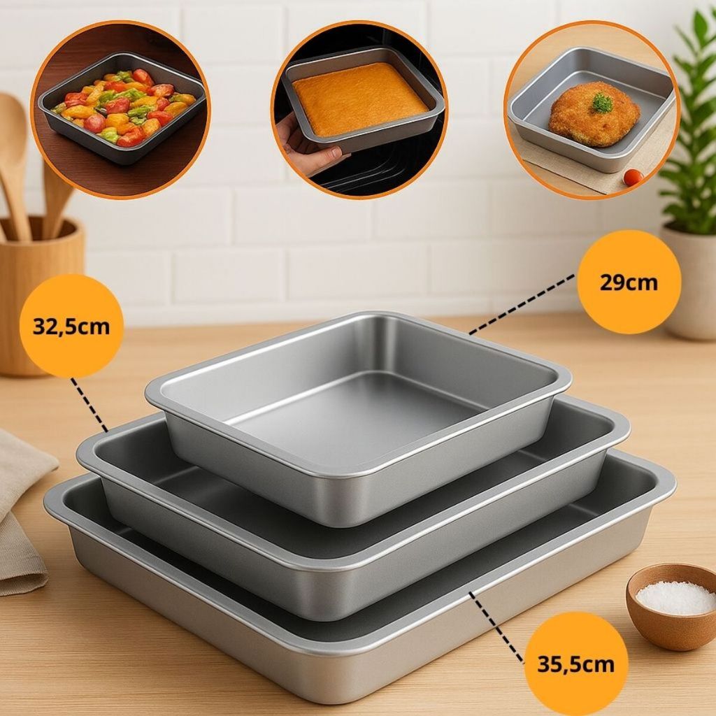 Jogo Assadeiras Formas Alumínio Retangular Grande