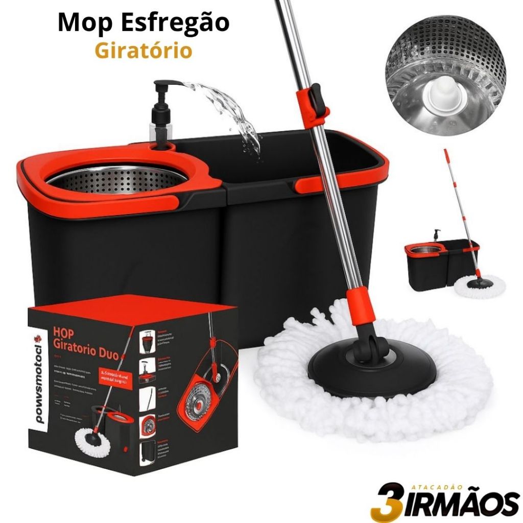 Mop Esfregão Duo Giratório Desmontável Duas Ág