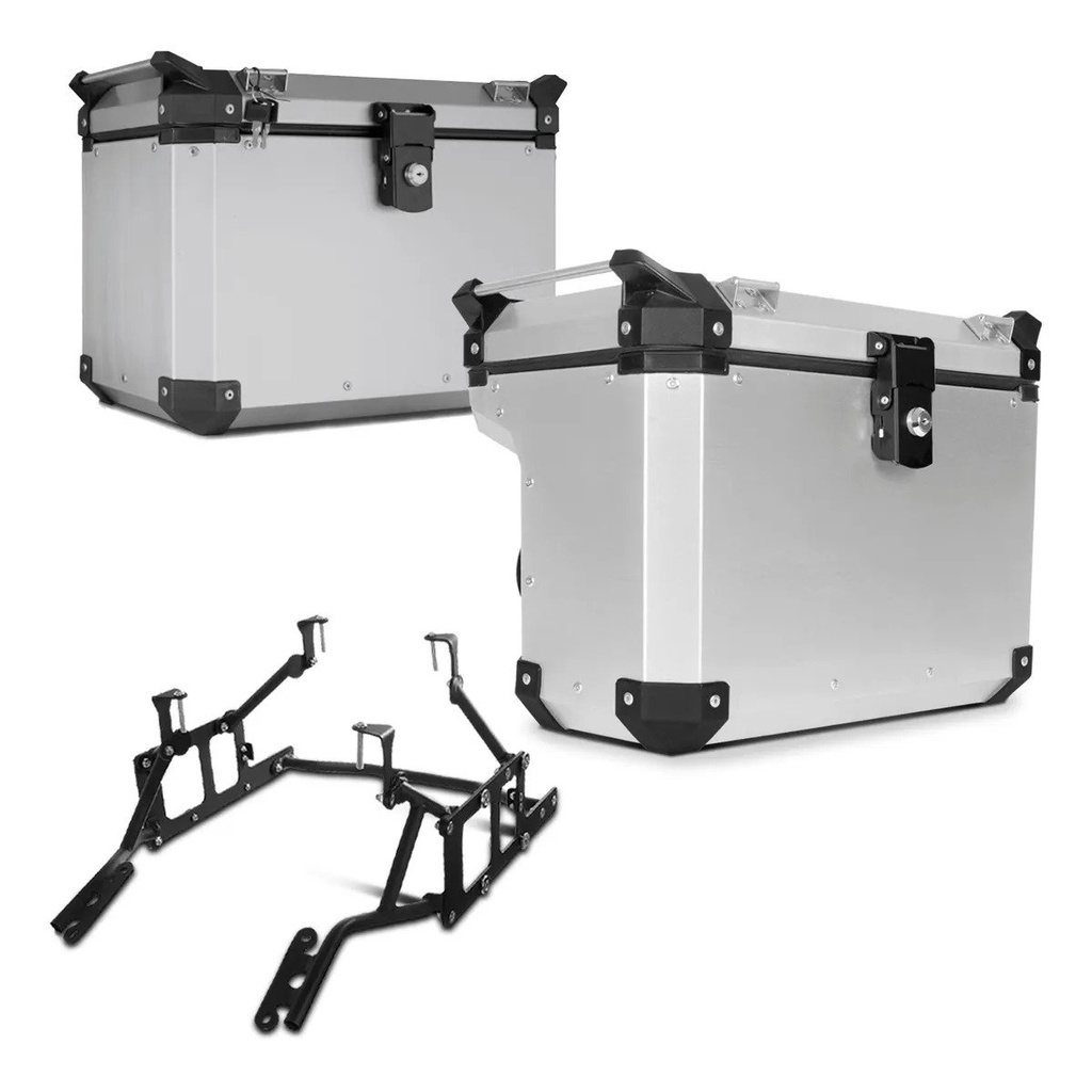 Baú Bauleto Para Moto 40/36 Litros + Suporte Tubu