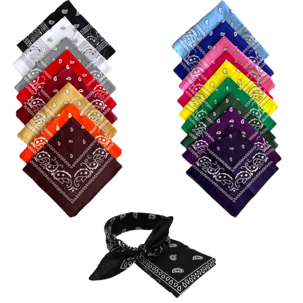 Bandana Lenço Estampado Em Poliéster 55 cm x 55 