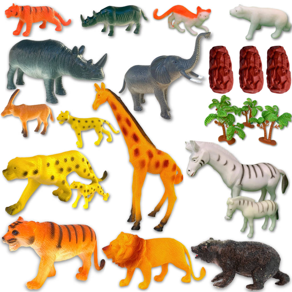 Kit Infantil Animais Selvagens Com Acessórios Coq