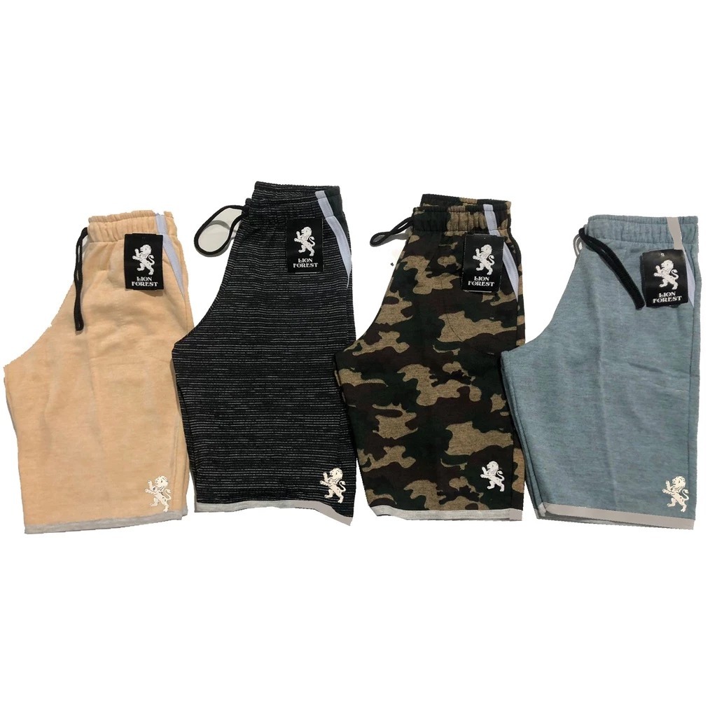 Kit 3 Bermudas Moletom Infantil ou Juvenil Lion Fo