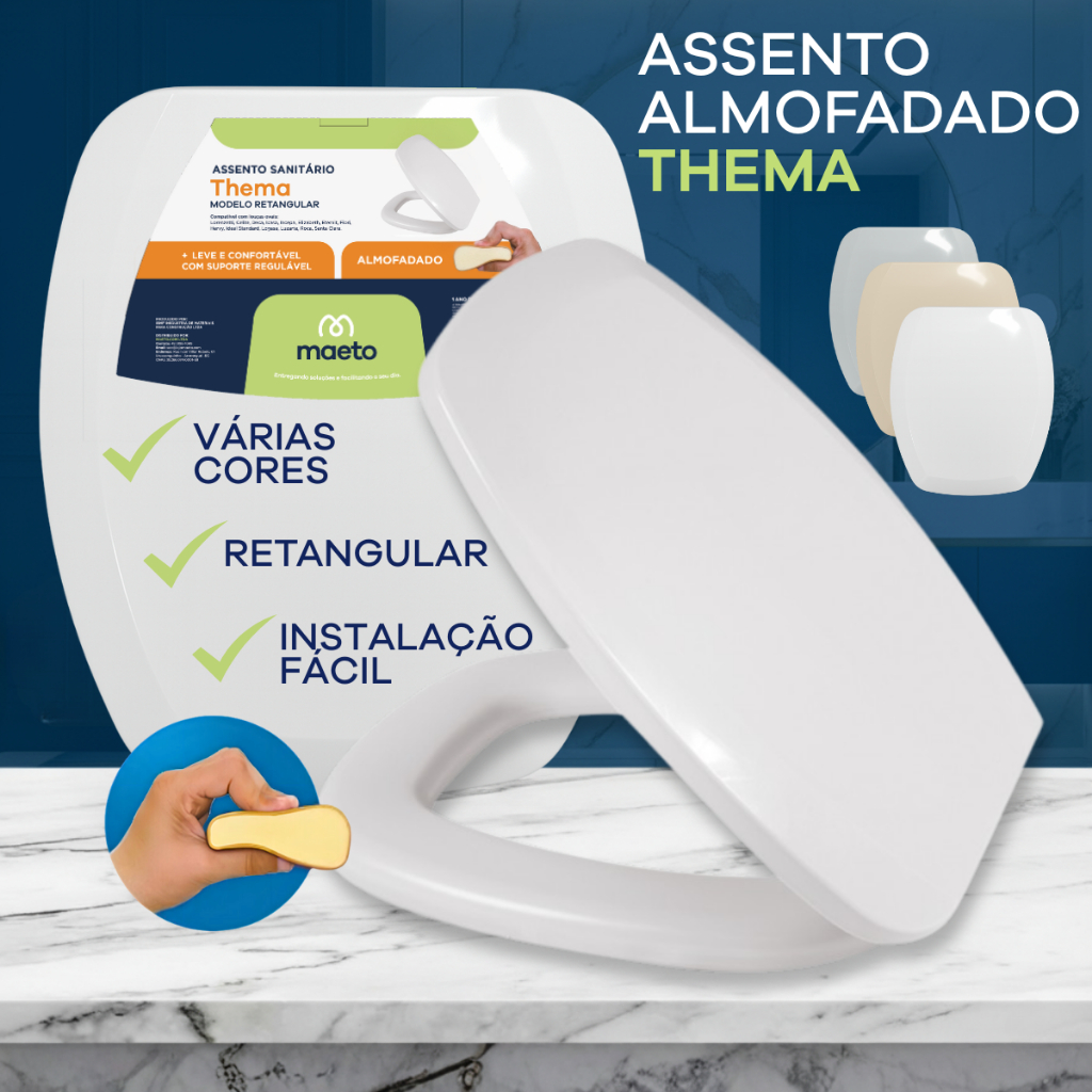 Assento Sanitário Almofadado Compatível Deca Cel
