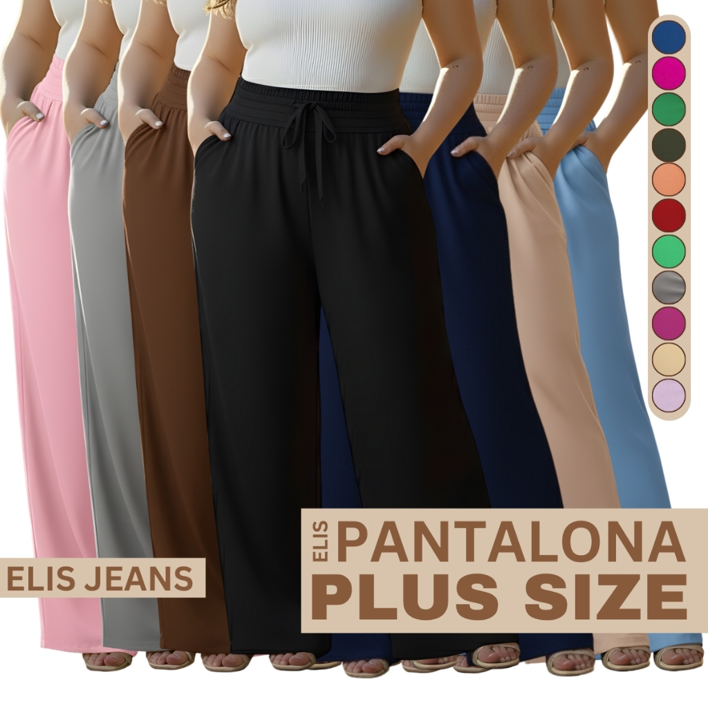Calça Pantalona Plus Size Feminina Com Bolso Elá
