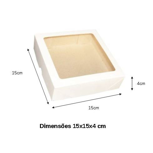 Kit 10 Caixas para Presente Branca 15 x 15 x 4 Tam