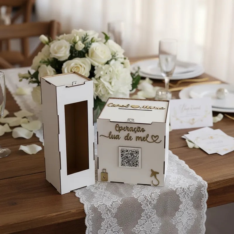 KIT Caixa personalizada para casamento com qr code
