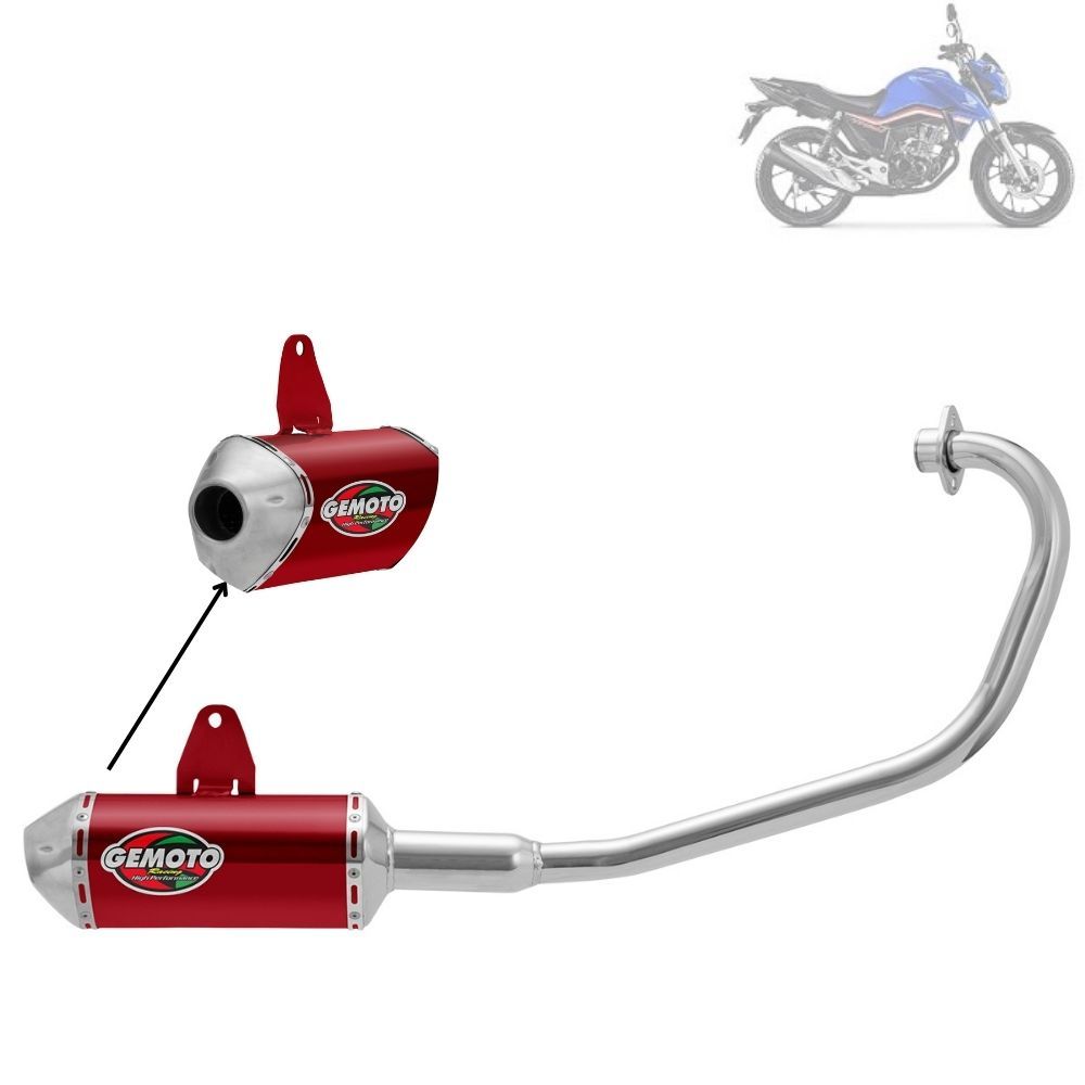 Escapamento Moto Racing 3 Trioval Gemoto Titan/ Fa