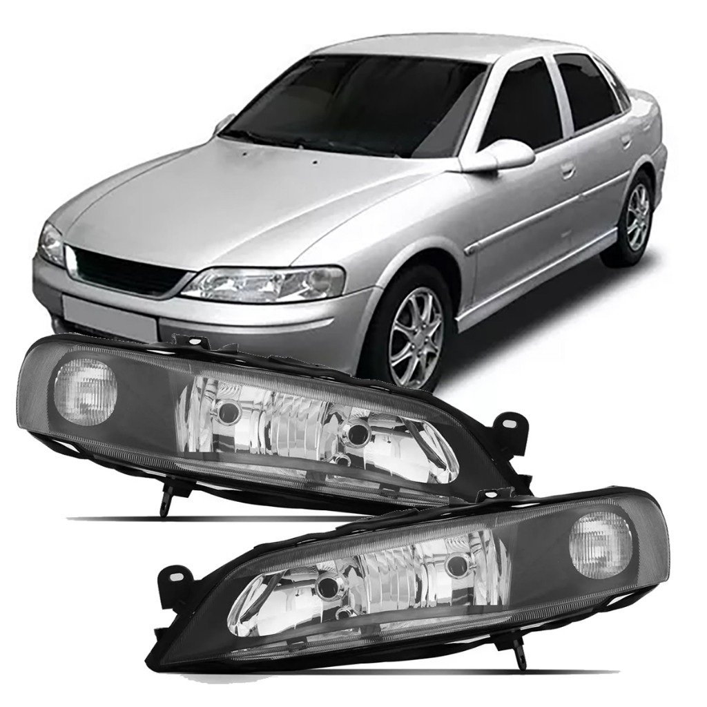 FAROL VECTRA 00/05 FOCO DUPLO MASCARA NEGRA