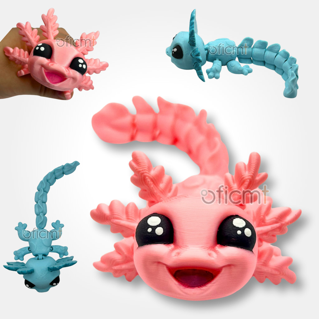 Baby Axolote Articulado  Brinquedo Fofo Fidget Toy