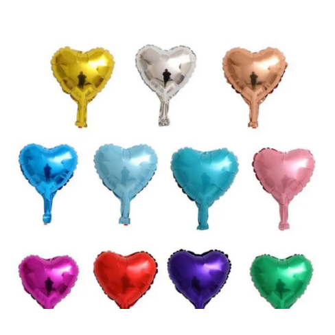 25 Balão Metalizado Mini Coração 12cm 5 Polegad