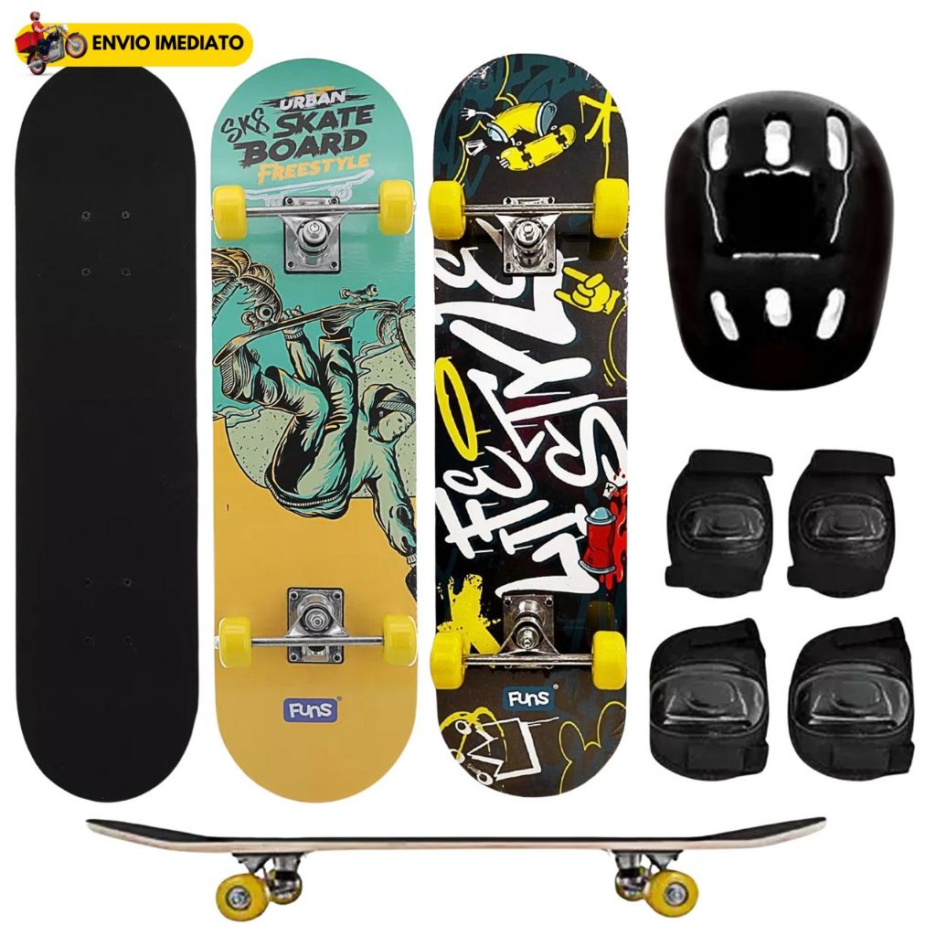 Skate Infantil Acessorios De Segurança Radical Es