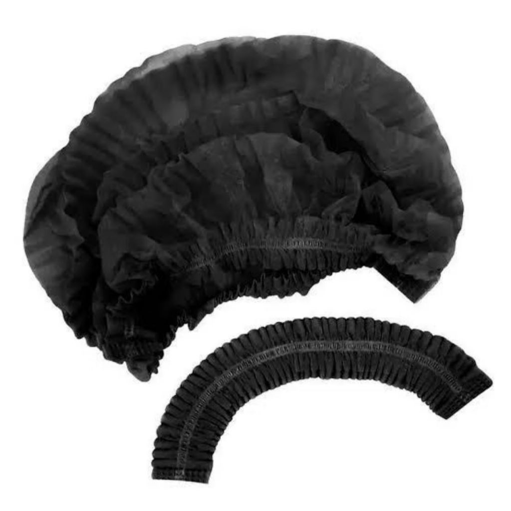 Touca Descartável Preta TNT 100 Unidades C/Elást