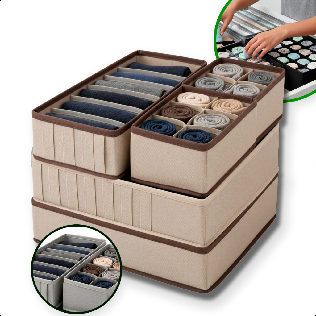 Kit Organizadora gavetas 4 Pçs Organizador Armár