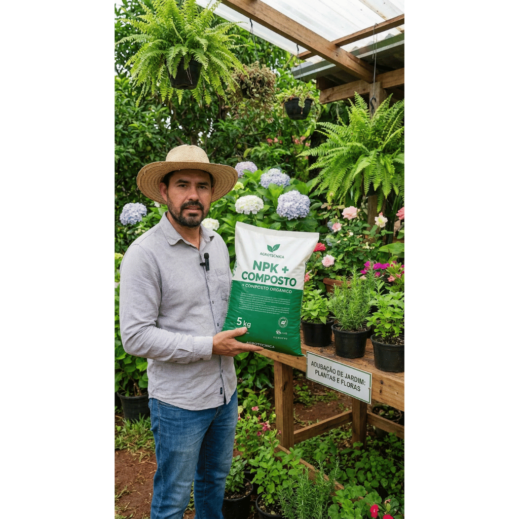 NPK COM COMPOSTO ORGANICO, PARA PLANTAS, FLORES, J