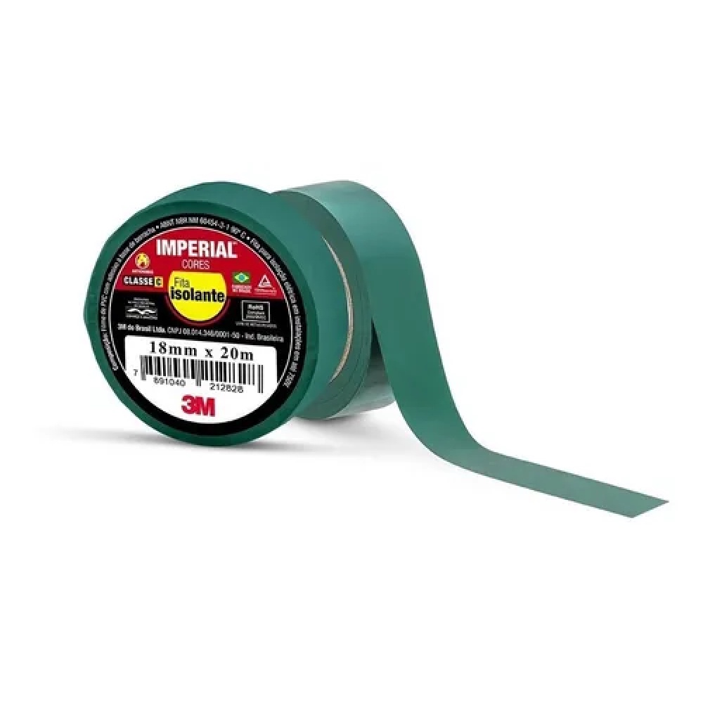 Fita Isolante Antichama Imperial Verde 18mmx10m 3m
