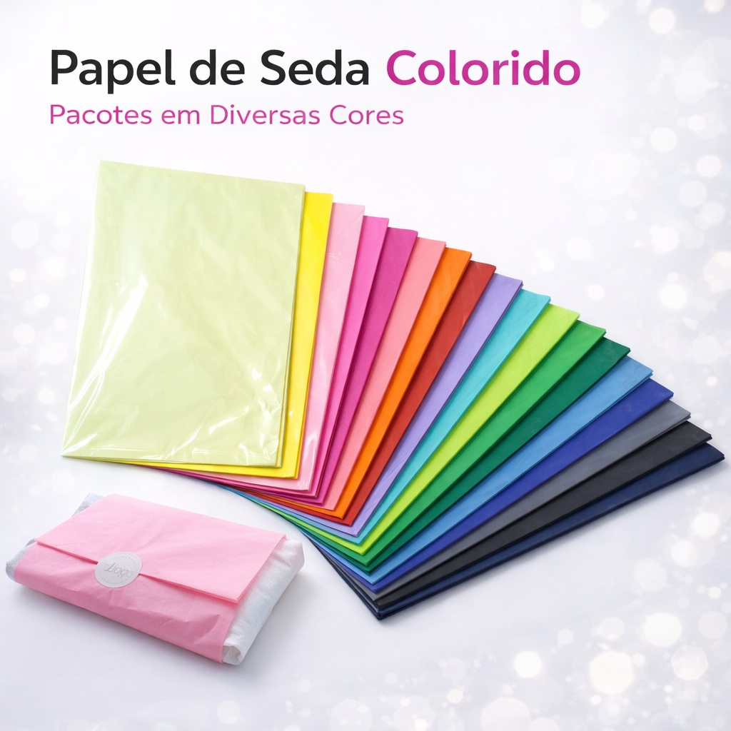 Papel De Seda Colorido Premium 60x48cm – 50 