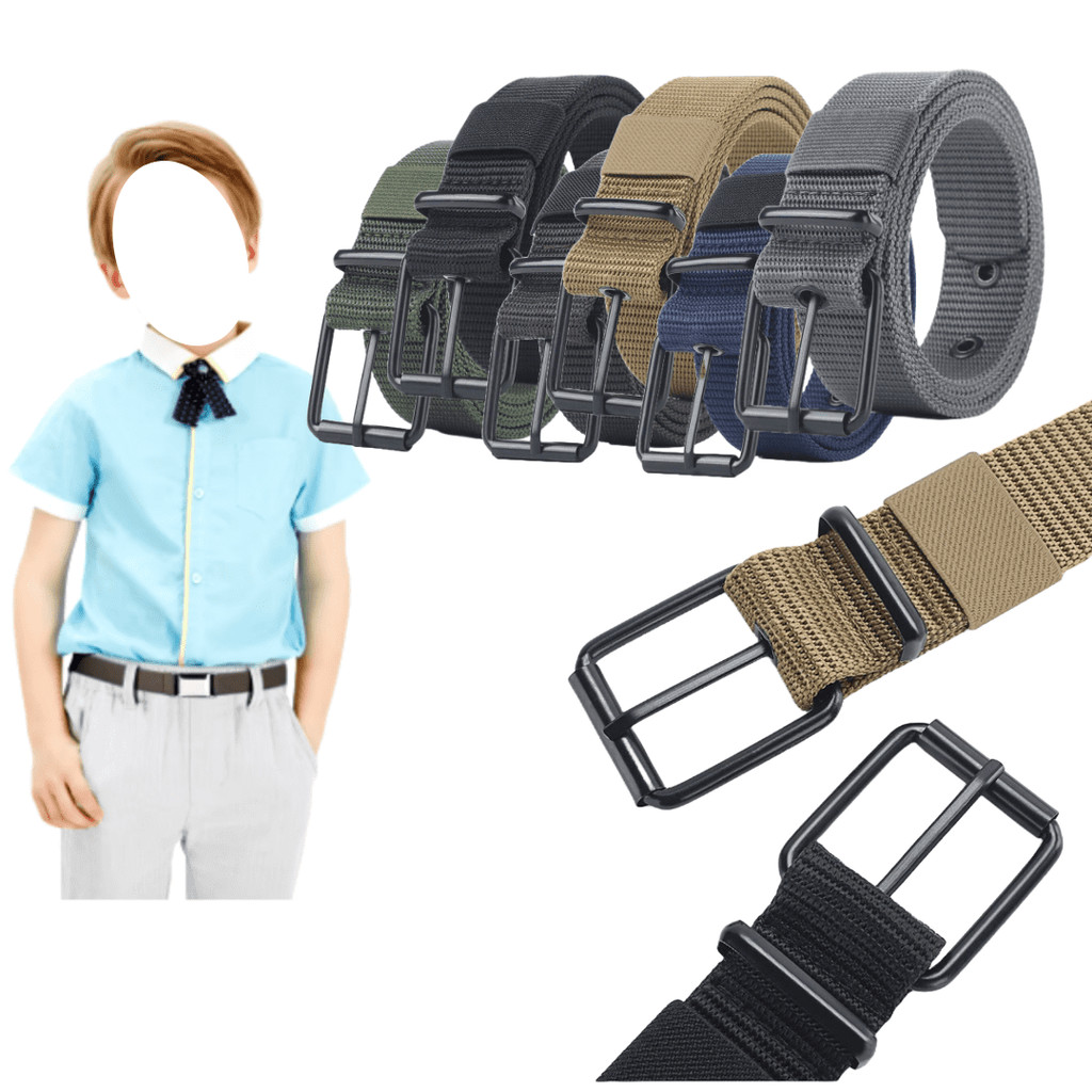 Cinto de lona infantil simples de nylon calças de