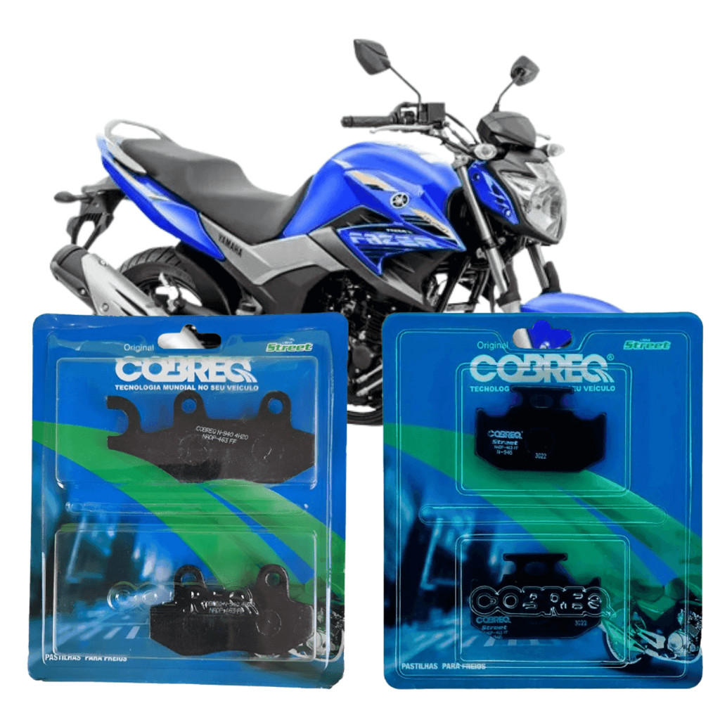 Kit Pastilhas Freio Dianteira e Traseira Fazer 250