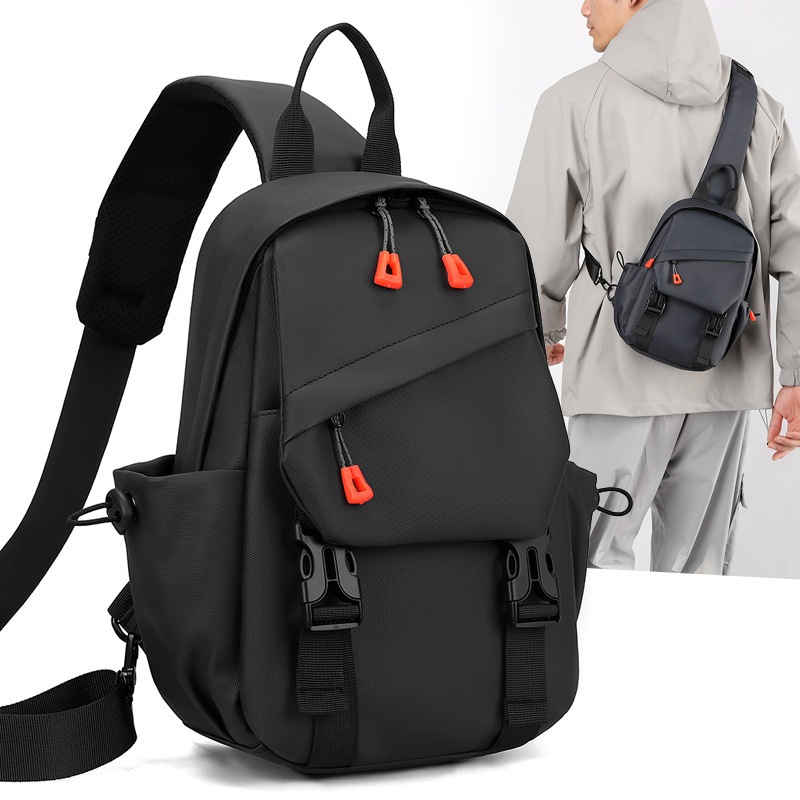 Bolsa de Peito Masculina de Nylon Multi-Bolsos com