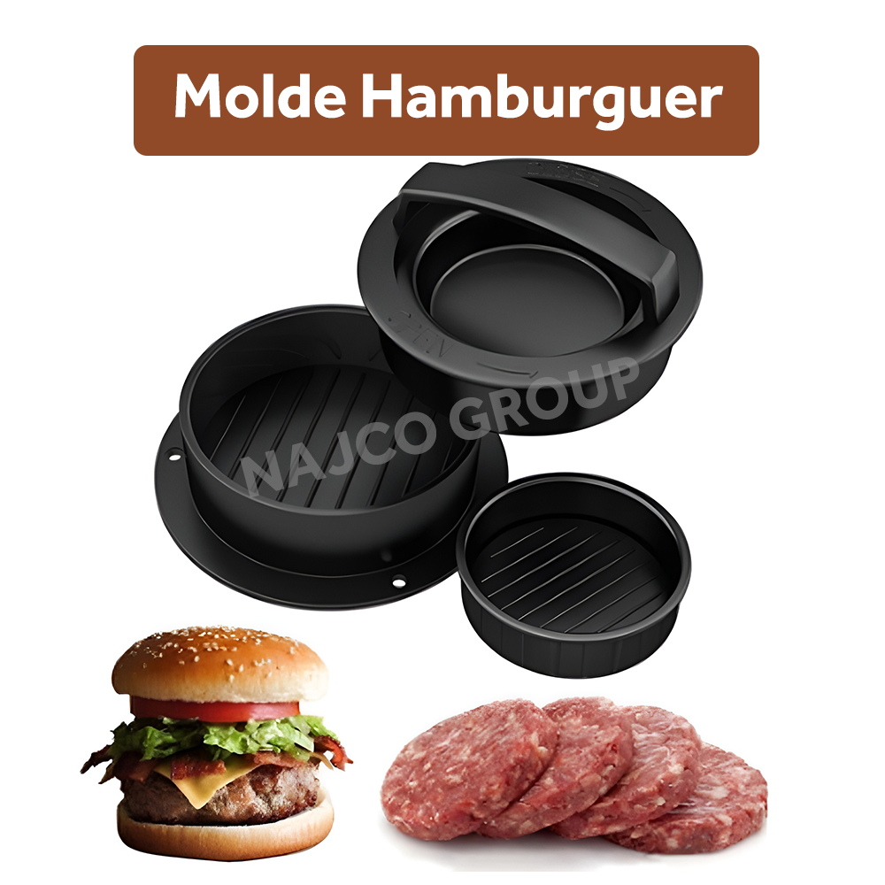 Molde Para Hambúrguer Prensa Forma 5 peças Base 