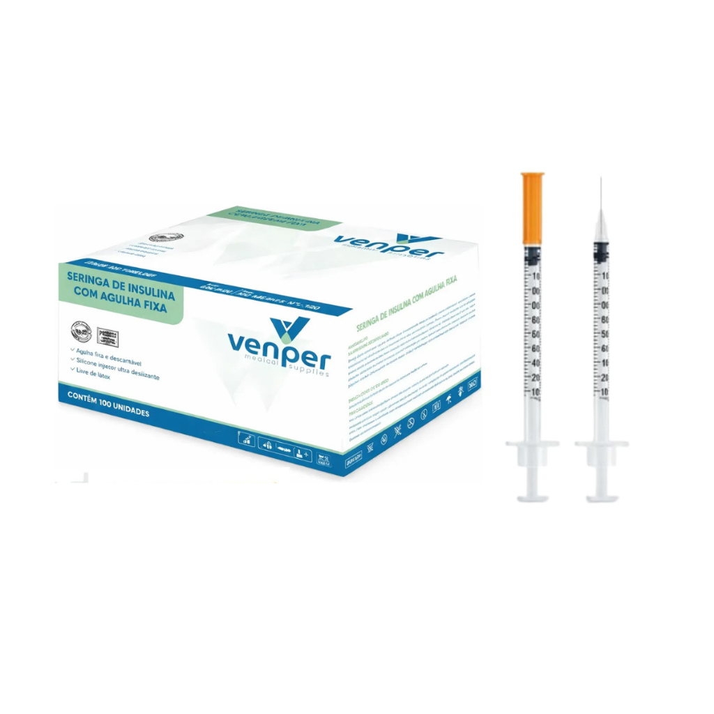 Seringa 1ml C/ Agulha Fixa 8×0,30mm Insulina 