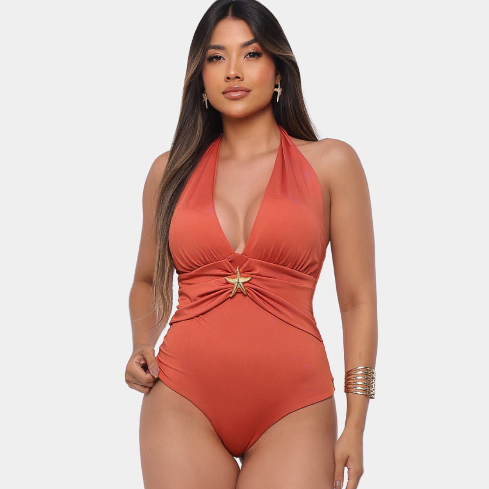 Body Maiô Modelador  Engana Mamãe Versátil Com 