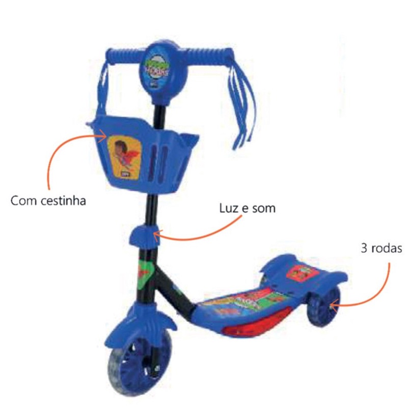 ZIPPY – PATINETE C/ CESTINHA / LUZ / SOM HER