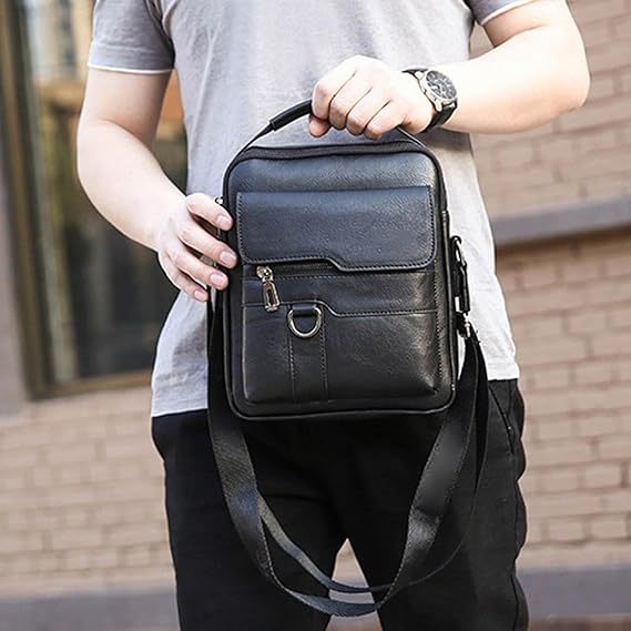 Bolsa de ombro masculina, pequena bolsa tiracolo r