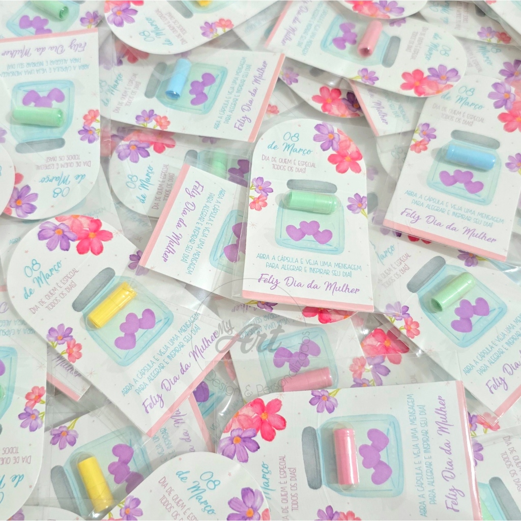 Cartão Cápsula Pílula Mimo Motivacional Dia da 