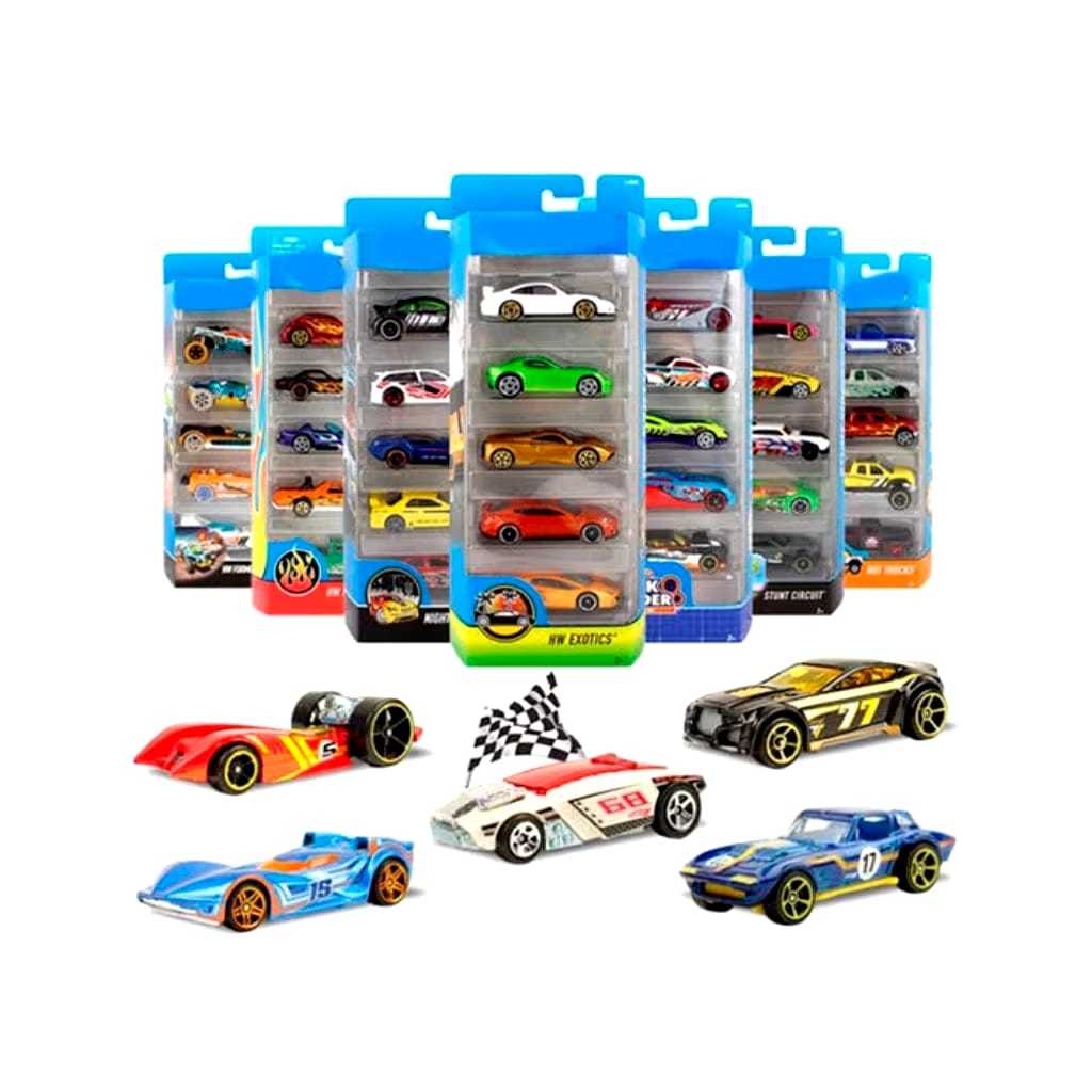 Kit5 Coleção Carrinho De Ferro Estilo Hot Wheels