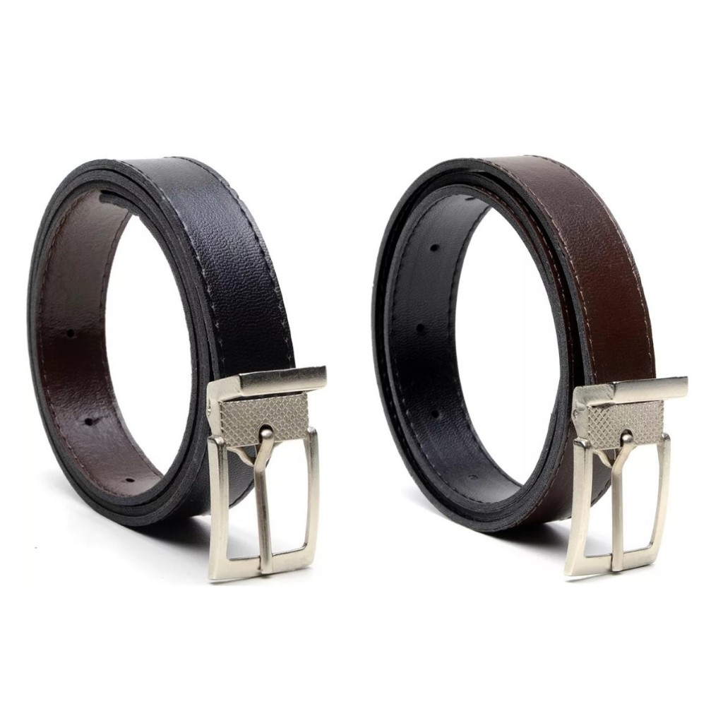 Kit 2 Cinto Social Infantil Dupla Face Cor Marrom 