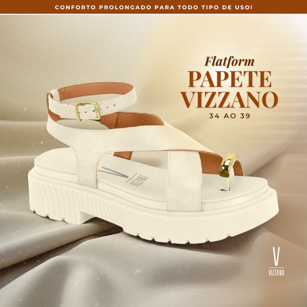 Sandália Papete Vizzano Flatform Original Feminin